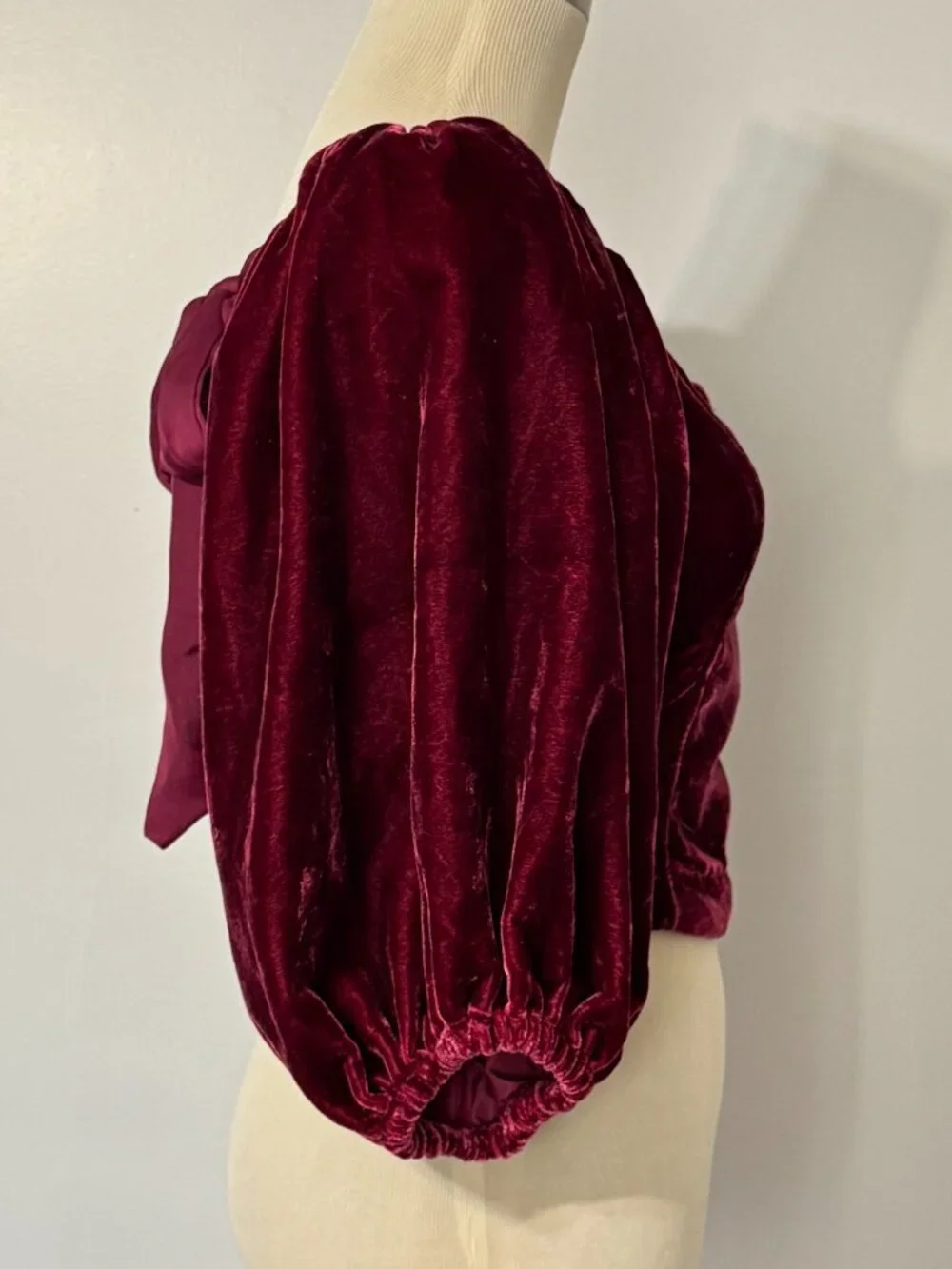 FREE PEOPLE Marie Velvet Open Back Top in Queen Pomegranate
